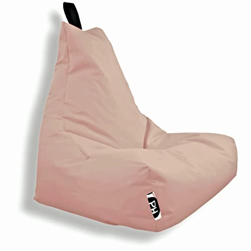 PatchHome XXL loungefåtölj – ergonomisk sittsäck för spelare, vardagsrum och utomhus – med frigolitfyllning, tvättbart överdrag och dragkedja för fyllning (beige)