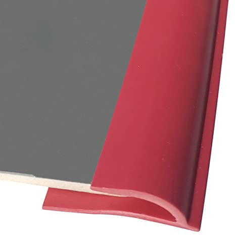 5/4/3/2/1 M Long Carpet Trim Strip Floor Edge Guard Strip, Transition Strip For Between Carpet, Vinyl Flooring, and Concrete, Flexible PVC (Color : Red, Size : 5m/16ft)