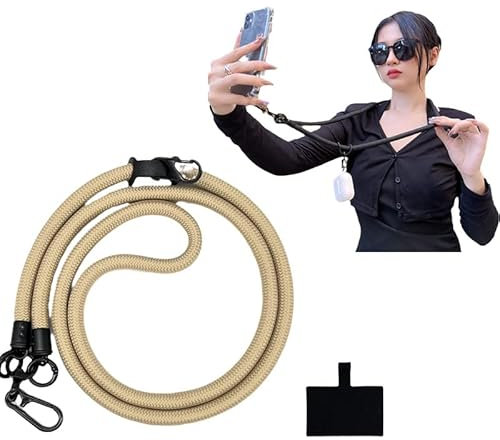 Georcep Thick Rope Cell Phone Lanyard Spacer, Universal Crossbody Patch Phone Lanyards, Phone Necklace Cell Phone Lanyard Neck (M)