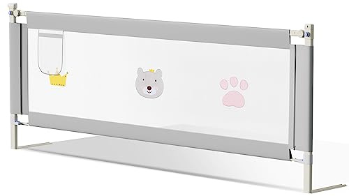 Ikodm Rausfallschutz Bett 180cm Bettgitter Klappbar Bettschutzgitter Für Kinder Bettgitter Babybettgitter für Kinderbettgitter Gitter-Grau