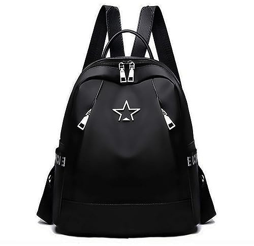 Mochilas Mujer Casual, Bolso Ordenador Mochila Viaje Antirrobo Bandolera Impermeable Bolsos Playa, Bolsa Trabajo Mano Bolsos Pequeña Oxford Tela Lona Urbanas Deporte Backpack de Moda Nylon Negro