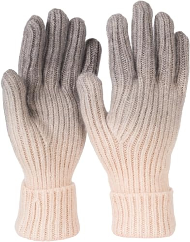 styleBREAKER Damen Strickhandschuhe Ombré Poly | Elastische Passform für 16-21 cm Handumfang (Einheitsgröße 6-8 EU), weiches wärmendes Gewebe, zweifarbiger Verlauf.