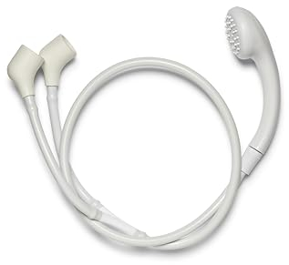 Croydex Secura Shower Head and Hose - Easy Install Push On Shower Attachment for Bath Taps with 1.2m Hose, Rub Clean Nozzles and Compatible with Low or High Pressure Systems