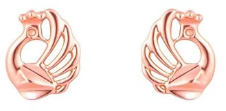 KnSam Orecchini da donna in oro 9/18 carati, stile Liberty, Oro rosa 18 carati (750), Senza zirconi