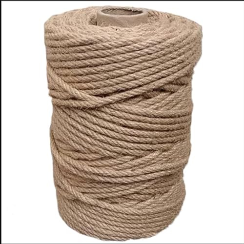Jutekordel Strapazierfähige Dicke Schnur, Kordel Deko Paketschnur, Schnur Bastelschnur Reißfest, Sisalseil Gartenschnur Bindeschnur für Verpackung, DIY Kunst-Handwerk, Floristik, Dekoration 6mm/100m (