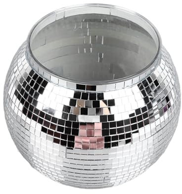 BuyWeek Secchiello Per Il Ghiaccio, Secchiello Per Champagne con Sfera da Discoteca Secchiello Per Bevande Per Feste di Grande Capacità Per Birra Cocktail Vino Argento