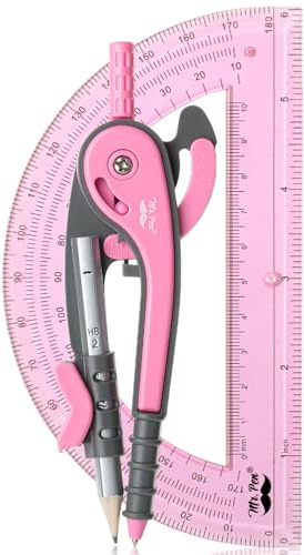 Mr. Pen- Compass and Protractor Set, Rogue Pink, Compass Geometry Tool, Protractor and Compass Set, Compass Drawing Tool, Drawing Compass, Geometry Compass, Math Compass for Geometry