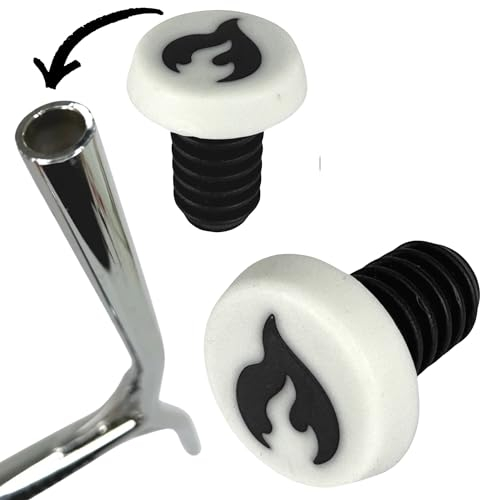 Chilli PRO Scooters Barends Plugs Stunt-Scooter Alu Bar Lenker Enden verschluss Stopfen (1 Paar) Weiss/Flame Logo schwarz