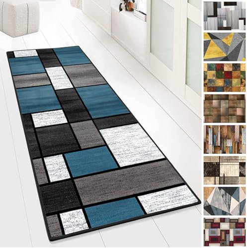 Yurun Schmutzfangmatte, Hochwertig Schlafzimmer Bettvorleger, Für Flur rutschfest Waschküche Maschine Waschbar Küche Bodenmat, Ornament Design, Erhältlich in 9 Farben & vielen Größen, 90x700cm