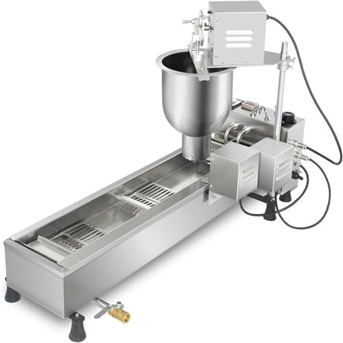 ZHIXUMM Macchina per Ciambelle, Macchina per Ciambelle Automatica Commerciale, Macchina per Ciambelle Automatica A Fila Singola, Macchina per Ciambelle A Tramoggia da 7l con Stampi in 3 Dimensioni