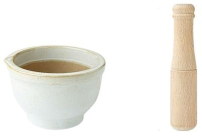 ruyi-1986 Mortaio con Pestello Set di Mortaio e pestello Addensato in Ceramica ad Alta Temperatura, smerigliatrice Commerciale for Erbe, Ciotola for Pillole for Farmacia Mortaio e Pestello(Bianco)