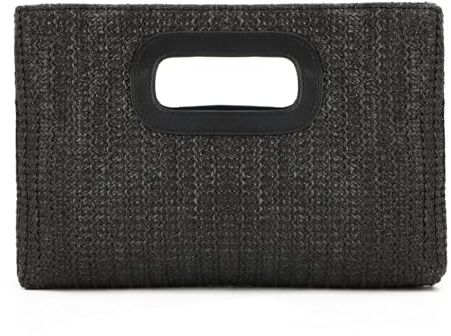 Freiesoldaten Stroh Clutch Handtasche für Frauen Raffia Tasche Geldbörse Abendtasche Sommer Strand Reisen Crossbody Umhängetasche