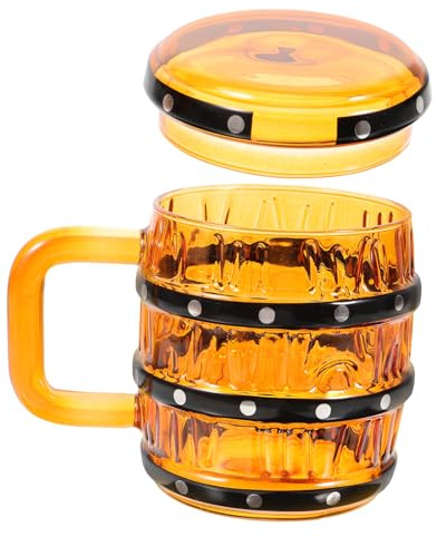 KICHOUSE Bierbecher Mit Deckel Vintage Retro Trinkbecher Für Party Mehrzweck Wassertrinkzubehör Für Bier Wein Und Kaltkaffee Für Feiern Und Festivals