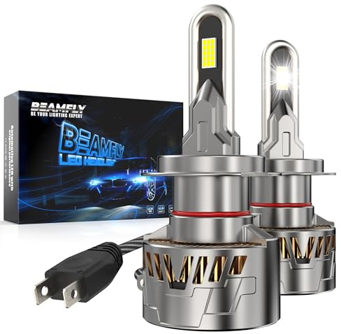 BEAMFLY LED H7 Lampadina, 38000lm 160W Sostituzione Kit Luci LED, Plug and Play Dimensione 1:1 Faro 6500k Bianco Abbagliante e Anabbagliante per Auto 12V