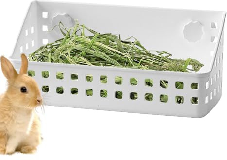 Mangiatoia Fieno Conigli, Dispenser Cibo, Portafieno Accessori per Gabbia per Conigli Criceti Furetti e Piccoli Animali