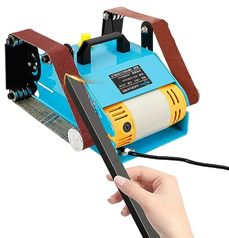 Band tallriksslip, 950 W Double Axis Belt Sanding bandslipmaskin tallriksslip 800–6000 varv/min, slipbandslängd 40 x 680 mm, för slipning av trä, metall, plast