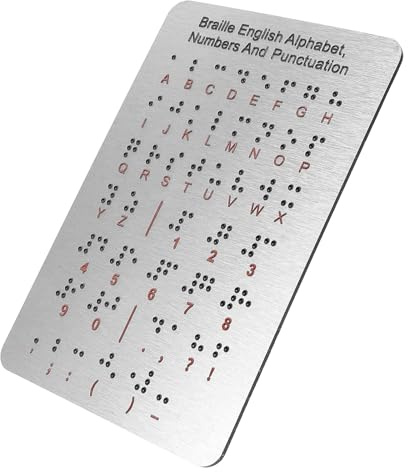 BIUDECO Tavoletta Braille con Punteruolo in Acciaio Inossidabile per Principianti e Adulti, con Puntini in Rilievo, per l'Apprendimento a Casa e Aula