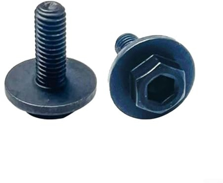 Lot de 2 vis à filetage inversé de 6 mm pour scie circulaire électrique, vis anti-filetage à haute concentricité avec plaque de pression, pièce de rechange pour machine de découpe en acier