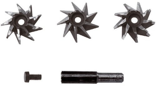 wolfcraft 3252000 Universal-Fräsersatz bestehend aus Fasefräser 3265000, Innenstabfräser 3268000, Außenstabfräser 3269000 ohne Schaft und 1 Schaft Ø 8 mm