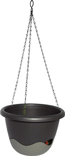 Plastia Blumenampel, Dunkel und Hell Anthrazit, 30 x 30 x 19 cm,