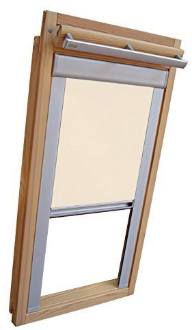 Hochwertiges Verdunkelungsrollo Rollo mit Seitenschienen für Velux DKL/DKU-EP GGU,GPU,GHU,GTU SK06 creme // Verdunkelungsrollo/Verdunkelungs-Rollo/Fensterrollo