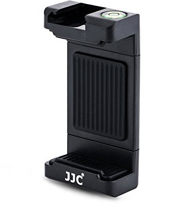 JJC Universal Stativ Halterung mit 56–95 mm Verstellbare Klemme, Cold Shoe Mount und Wasserwaage für Smartphones