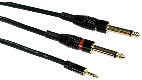 PIEFFELINE Cavo Audio Alta qualità Spina Stereo 3,5 MM Due Spine Mono 6,3MM Lung.3MT