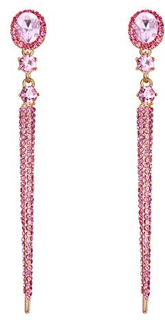 Pendientes de Mujer - Clearine Aretes Forma de Borla Fleco, Cristal Estilo Precioso para Boda Novia Fiesta
