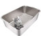 Yangbaga XXL Edelstahl Katzentoilette, Katzenklo in 60x 40x 20 cm, robuste Katzentoilette, Nicht leicht zu verzerren, Kaninchentoilette, Toilette für großes Häschen und große Katze (Silber)