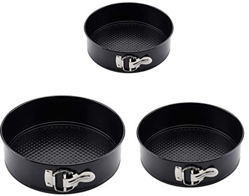 HEMOTON Tortiera Rimovibile con Doppio Antiaderente - Set 3 Stampi - Ø 12/18/24 cm