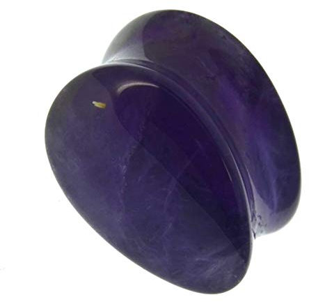 CHICNET Stein Plug Flesh Tunnel Expander Dehner aus lila Amethyst, Double Flared Träne Tropfen Ohr Piercing Tube Lobes Damen Herren, 5mm-25mm 10 mm