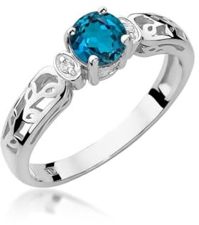 Lumari Gold - Verlobungsring Damen Ring Gold 585 Echtgold 14k Gold mit natürlichem Diamanten Damen Solitär Versprechen Ring Saphir - Ringe Frauen - Weißgold Edelstein