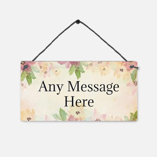 GuteGifts Personalised with Any Message Floral Acrylic Plaque Home Decoration Accessory Door Wall Hanging Sign Craft Artwork Gifts