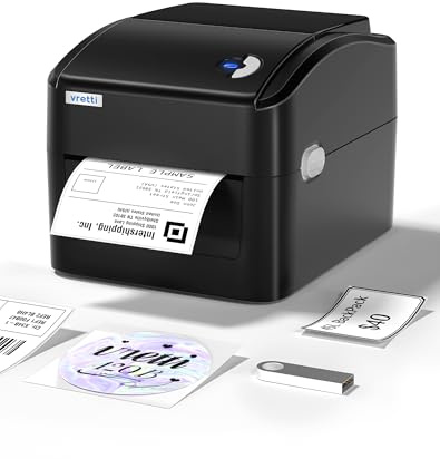 vretti Thermal Printer USB Label Printer Thermal Label 4x6 for Shipping Compatible with Windows, Mac OS and Linux systems
