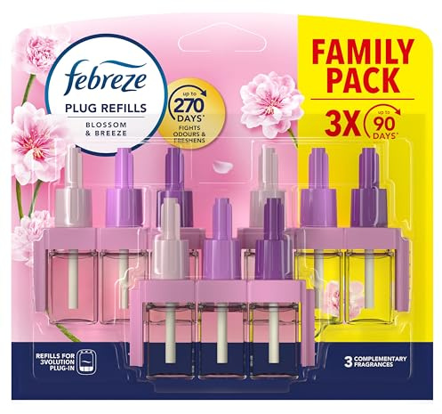 Febreze 3Volution Lufterfrischer, nachfüllbar, 3 x 20 ml , Blossom & Breeze, 3 verschiedene Düfte zum Entfernen von Gerüchen (Verpackung kann variieren)