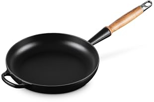LE CREUSET Signature gusseiserne Bratpfanne mit Holzgriff 26 cm Schwarz matt, 20258260000422