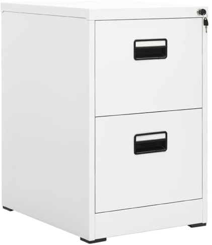 vidaXL Aktenschrank Weiß 46x62x72,5 cm Stahl