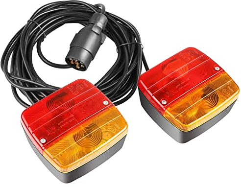 MAMIZO Rückleuchten Set für Anhänger Magnetische Installation 7M Kabel 7Polig Stecker 12V E Prüfzeichen Rückleuchten Anhängerbeleuchtung Rücklichter für Anhänger LKW Transporter Wohnmobile Wohnwagen