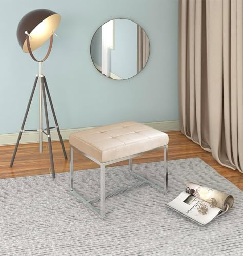Hallowood Furniture Finley Velvet Dressing Table Stool, Light Brown Fabric