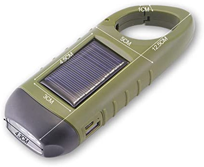 ZYWUOY Lampe de Poche à manivelle - Éclairage extérieur - Modèle de Charge Mobile - 600 mAh - pour Suspendre l'escalade et Le Camping