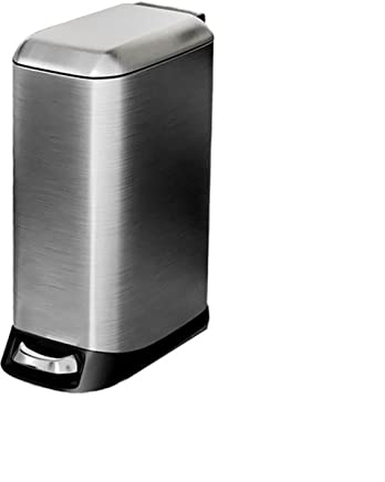 KIZQYN Cubos de Basura Cubo de Basura de pie de Acero Inoxidable for el hogar de Gran Capacidad de 20L, Cubo de Basura Estrecho for Cocina, Sala de Estar, Inodoro Bote de Basura (Color : Grey)