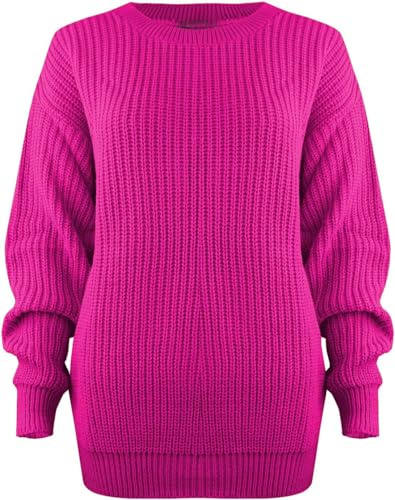 AJFASHION Womens Chunky Jumpers Ladies Oversized Baggy Jumper Knitted Sweater Thick Top 8-26