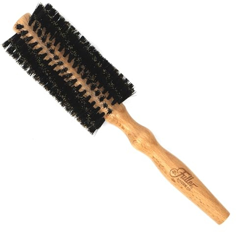 Fuller Brush Natural Beechwood Hairbrush - Ergonomic Contoured Handle - Genuine Boar Bristles - Spiral Tufting Pattern for Curls & Bobs - Style & Wave with Natural Shine (Spiral All Round)