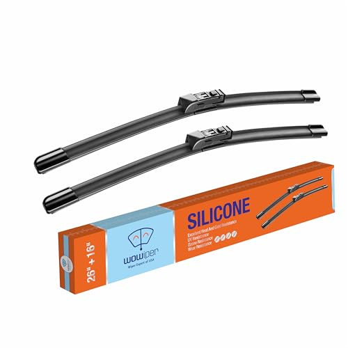 WOWIPER Silicone Wiper Blades 26 + 16 Automotive Replacement Windshield Wiper Blades for Subaru CrossTrek 2024-2018/Impreza 2023-2017 OEM Quality Wipers for Front Windshield(Set of 2)