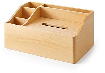 Multifunktionaler Tissue-Box-Halter Taschentuchbox-Abdeckung, moderne Desktop-Multifunktions-Taschentuch-Aufbewahrungsbox, Wohnzimmer, Büro, Schminktisch, Desktop-Aufbewahrungsbox, Holz-Taschentuchbox