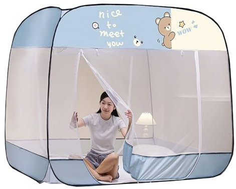 Moskitonetz-Zelt, Baldachin, Vorhänge für Betten, Moskitonetz-Zelt, King-Size-Bett, tragbares Moskito-Bettnetz mit Boden für Erwachsene und Kinder, 04, 150 x 195 x 165 cm