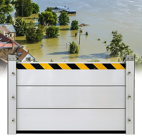 KEHSF Barrière de Protection Contre Les inondations pour garages/entrepôts, barrière Anti-inondation réutilisable avec Bande réfléchissante et Bande d'étanchéité en Caoutchouc, Installation et dém