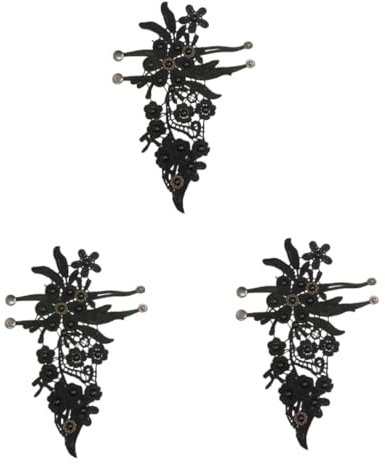 GALPADA 3paare Vintage Gothic Spitze Handschuhe Für Abendpartys Elegante Durchsichtige Damen-mittens Für Hochzeiten Maskeraden Und Besondere Anlässe Schwarz