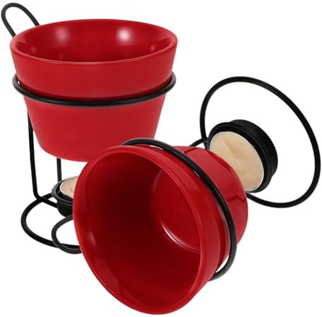 MAGICLULU 2sets Ceramic Heating Furnace for Melting Chocolate Cheese Butter Butter Warmer Cheese Fondue Seafood Warmers
