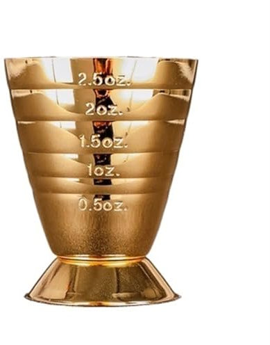 CHFYIJYHM Jigger de cóctel de Barra, Jigger de medición de café de Tres Escalas, Herramienta de medición de cóctel Premium(Gold Plated)